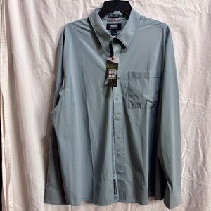 Duluth Trading Co Gray/Olive Long-Sleeve Performance Button-Up Shirt - Large